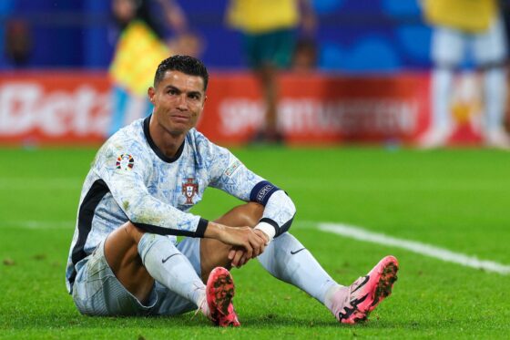 Gelsenkirchen (Germany), 26/06/2024.- Portugal player Cristiano Ronaldo reacts during the UEFA EURO 2024 group F soccer match between Georgia and Portugal in Gelsenkirchen, Germany, 26 June 2024. (Alemania) EFE/EPA/MIGUEL A. LOPES