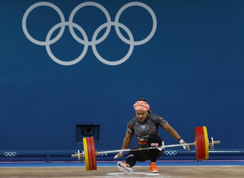 La ecuatoriana Neisi Dajomes en la categorúa de 81kg en el South Paris Arena en Paris, Francia. EFE/EPA/MAST IRHAM