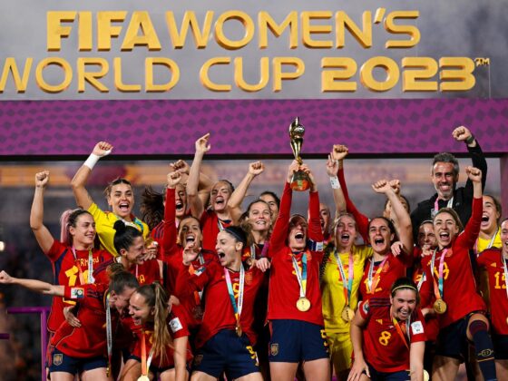 Las jugadoras de la selección española celebran su victoria ante Inglaterra en la final del Mundial de Fútbol femenino en Sídney, Australia, en una foto de archivo. EFE/ Dean Lewins