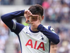 Heung-Min Son celebra el 4-0. EFE/EPA/NEIL HALL