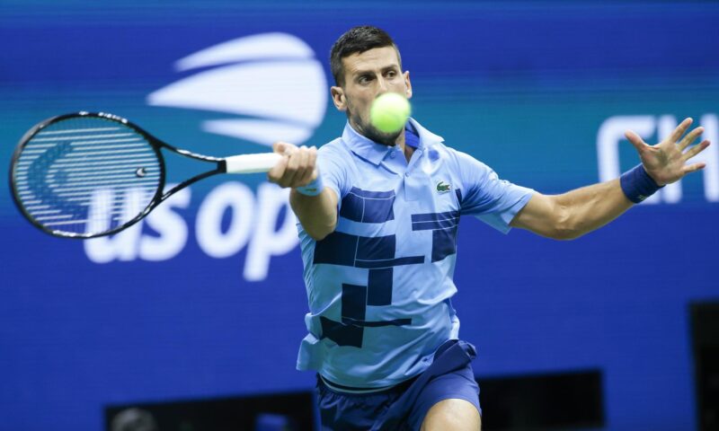 El serbio Novak Djokovic no tuvo ningún problema este lunes para vencer en la primera ronda del Abierto de Estados Unidos al moldavo Radu Albot. EFE/EPA/JUSTIN LANE