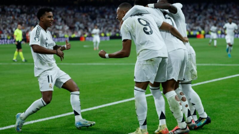 Kylian Mbappé y su primer gol con Real Madrid en Champions League Kylian Mbappé y su primer gol con Real Madrid en Champions League