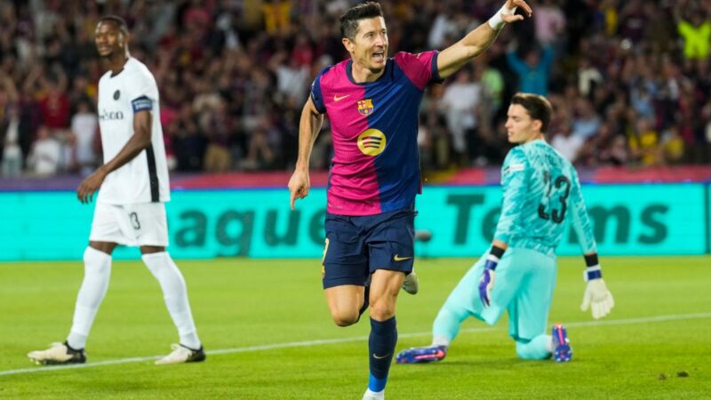 Goleada del Barcelona con doblete de Robert Lewandowski