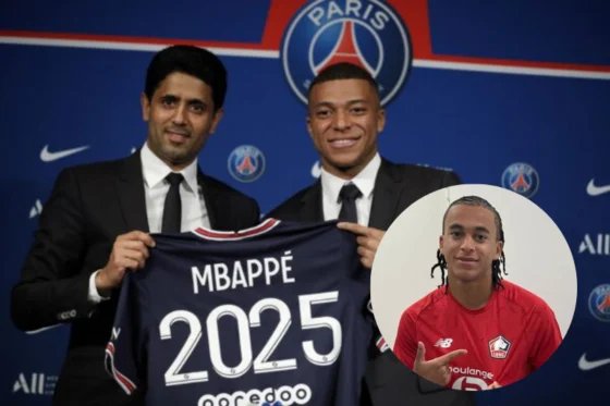 Disputa entre Kylian Mbappé y Al-Khelaïfi tuvo consecuencias en el juego de Ethan Mbappé con el PSG.(Fotos: EFE/EPA/Christophe Petit Tesson y Captura de Pantalla X)