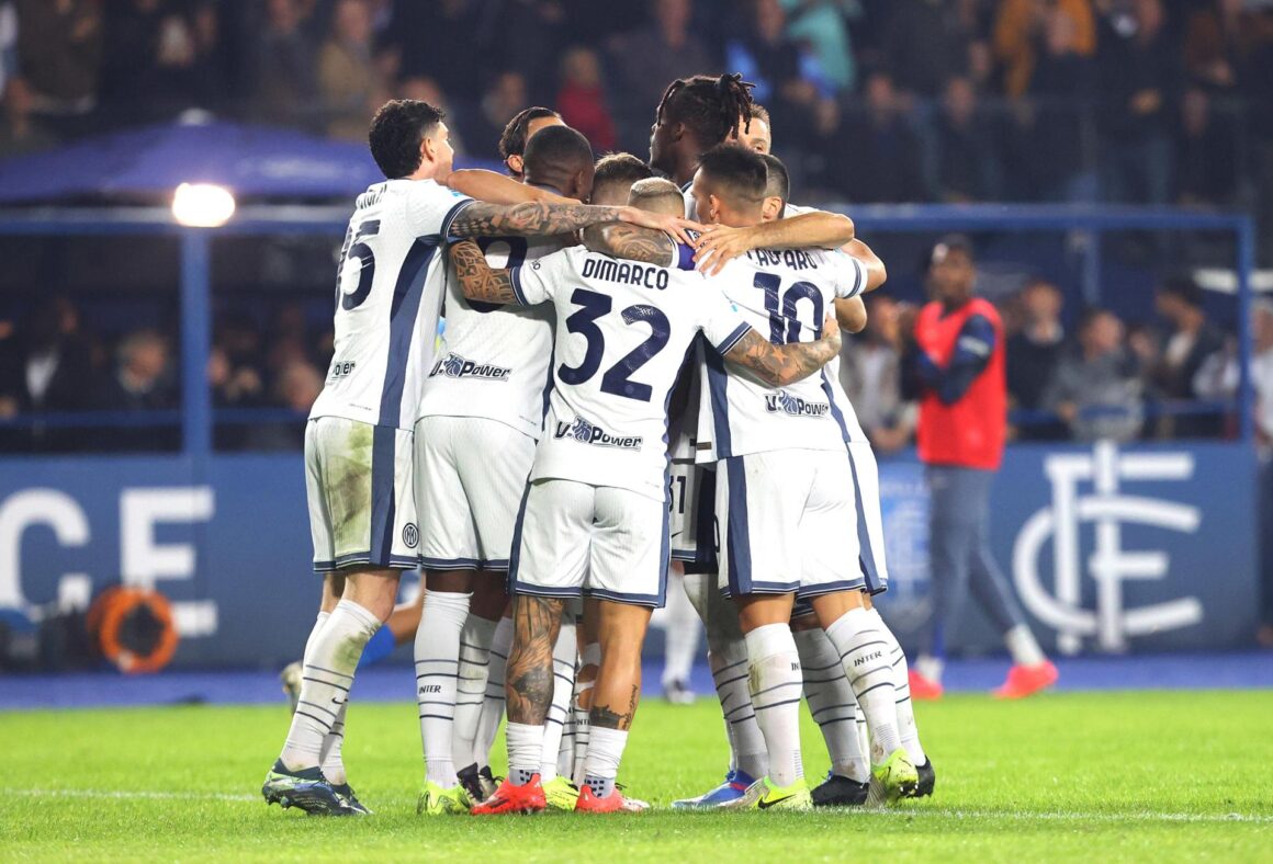 Los jugadores del Inter celebran el 0-1. EFE/EPA/CLAUDIO GIOVANNINI