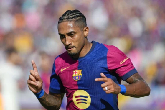 Raphinha en su mejor momento con el Barcelona