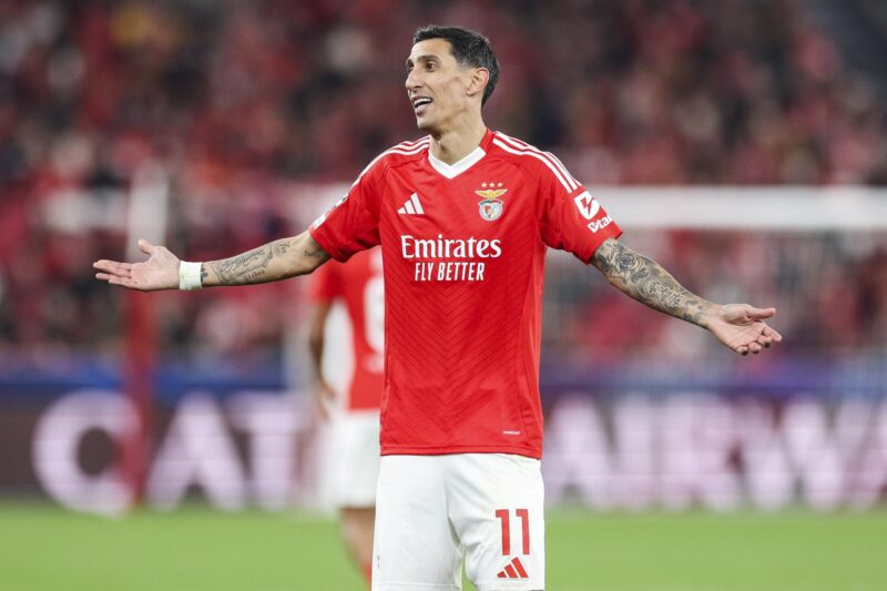 El jugador del Benfica Angel Di Maria reacciona durante el partido de la sexta jornada de la Champions Leaguejugado en Da Luz Stadium, Lisboa. EFE/EPA/MIGUEL A. LOPES
