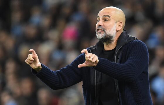 El entrenador del Manchester City, Pep Guardiola. EFE/EPA/PETER POWELL