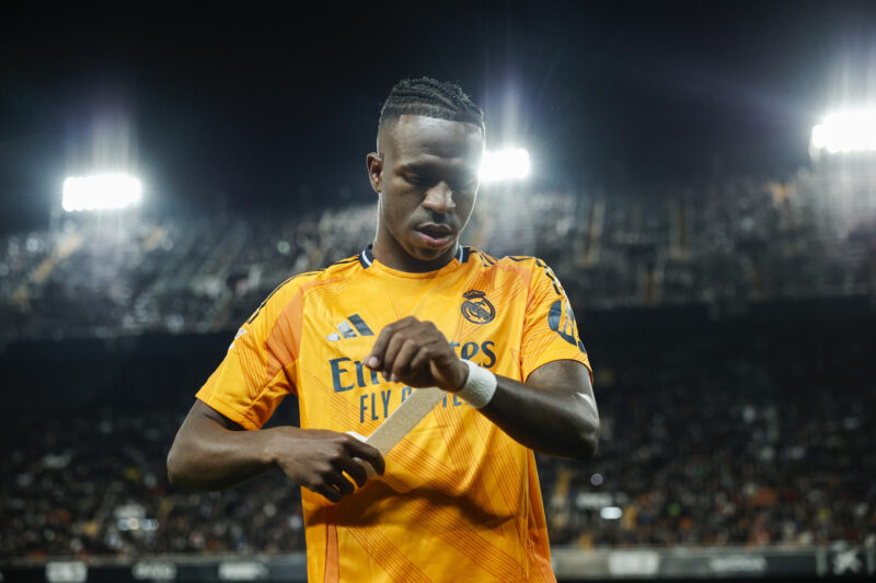 El delantero brasileño del Real Madrid Vinicius Jr. durante Valencia CF y el Real Madrid en Mestalla.