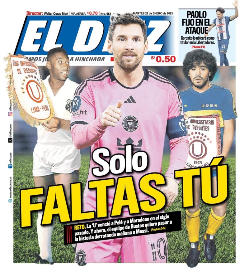 ‘Dios en Perú’ y más: así recibieron a Messi los diarios deportivos ‘Dios en Perú’ y más: así recibieron a Messi los diarios deportivos