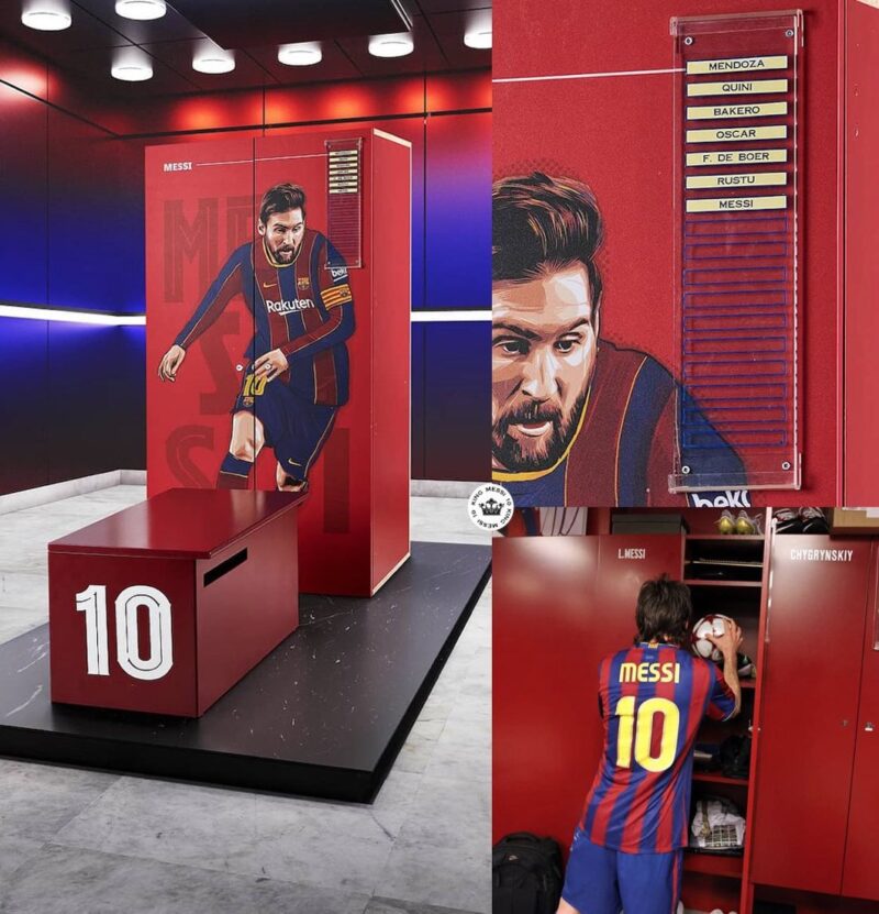 Taquilla de Lionel Messi usada durante su etapa en el Barcelona, que será subastada. CAPTURA DE PANTALLA.