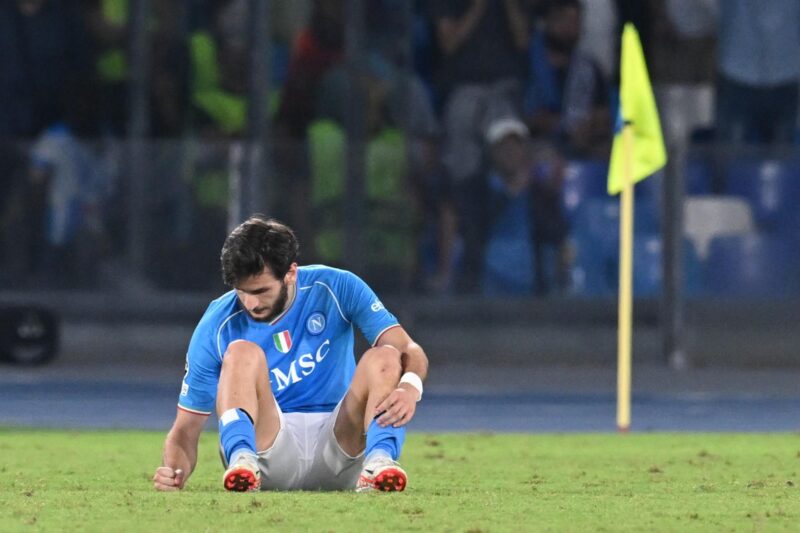 El georgiano Khvicha Kvaratskhelia, todavía jugador del Nápoles en foto de archivo de CIRO FUSCO. EFE/EPA