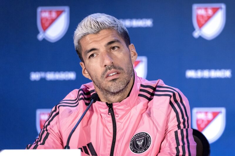El delantero del Inter Miami Luis Suárez se declaró este jueves ilusionado con la participación del Inter Miami en el Mundial de Clubes. EFE/EPA/CRISTOBAL HERRERA-ULASHKEVICH