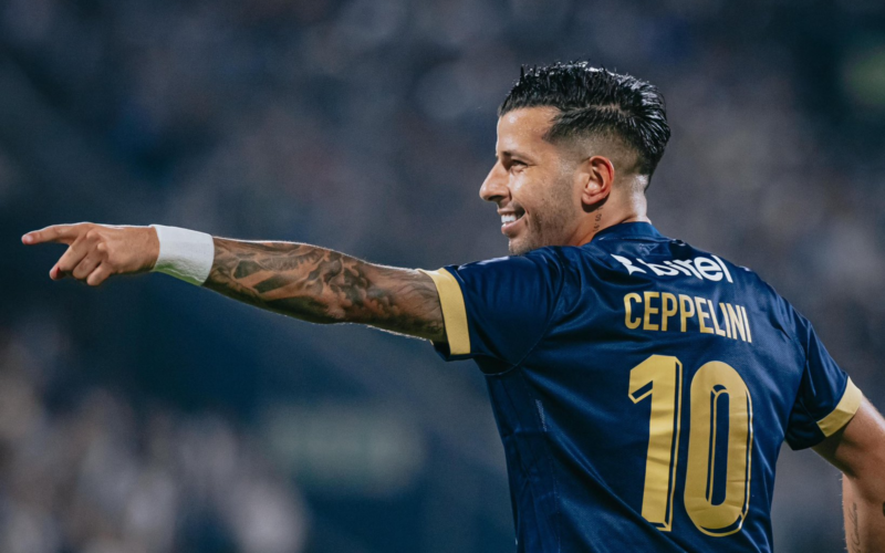 Pablo Ceppelini celebrando su gol ante Boca Juniors. / X: Alianza Lima (@ClubALoficial)