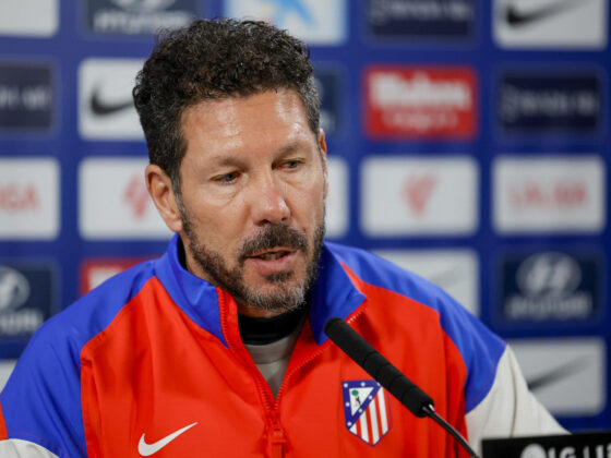 Simeone, este viernes durante la rueda de prensa.-EFE/ Zipi Aragón