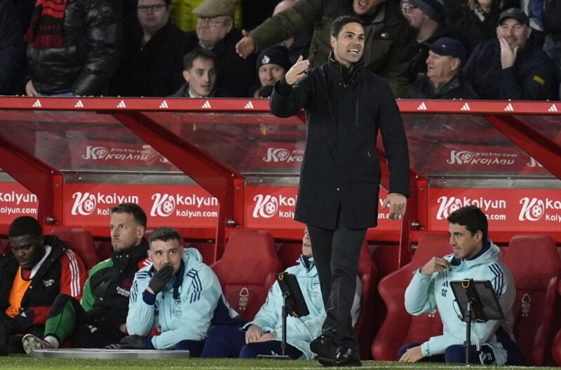 Mikel Arteta, durante el partido. EFE/EPA/TIM KEETON.