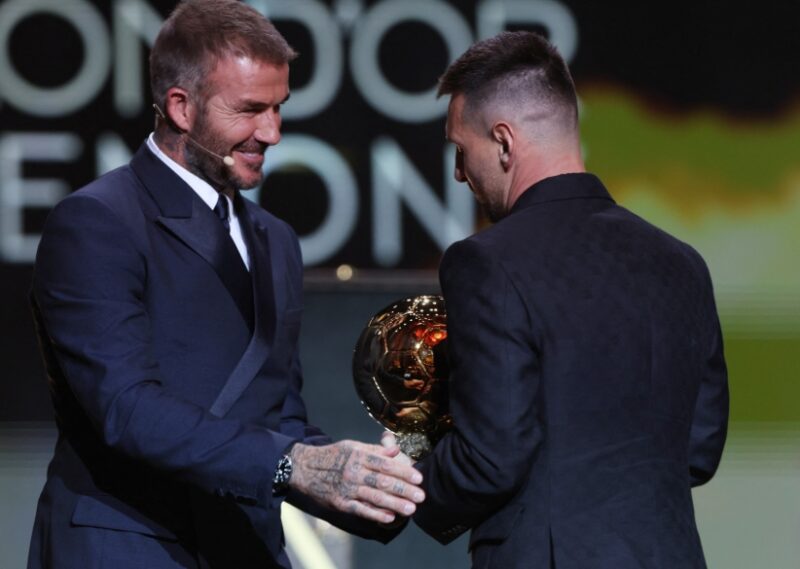 Leo Messi y David Beckham. Balón de oro