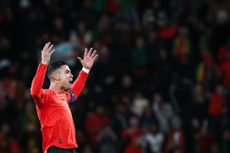 Portugal 5-2 Dinamarca: Estadísticas, goles y resumen El jugador portugués Cristiano Ronaldo se lamenta durante el partido de vuelta de cuartos de final de la UEFA Nations League que han jugado Portugal y Dinamarca jugado en el Alvalade Stadium, en Lisboa, Portugal. EFE/EPA/MIGUEL A. LOPES