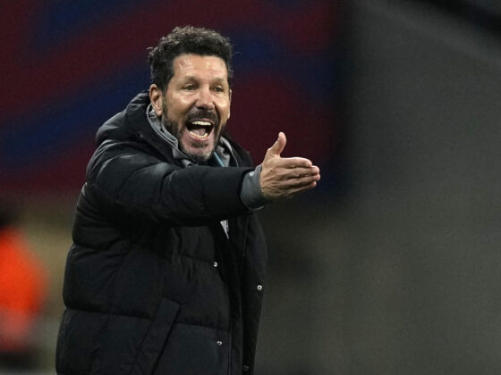 Simeone, en un partido del Atlético de Madrid. EFE/Enric Fontcuberta