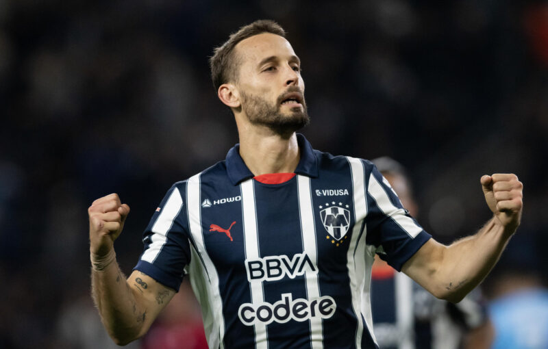 Sergio Canales de Rayados celebra un gol en el estadio BBVA en Monterrey (México). Archivo. EFE/ Miguel Sierra