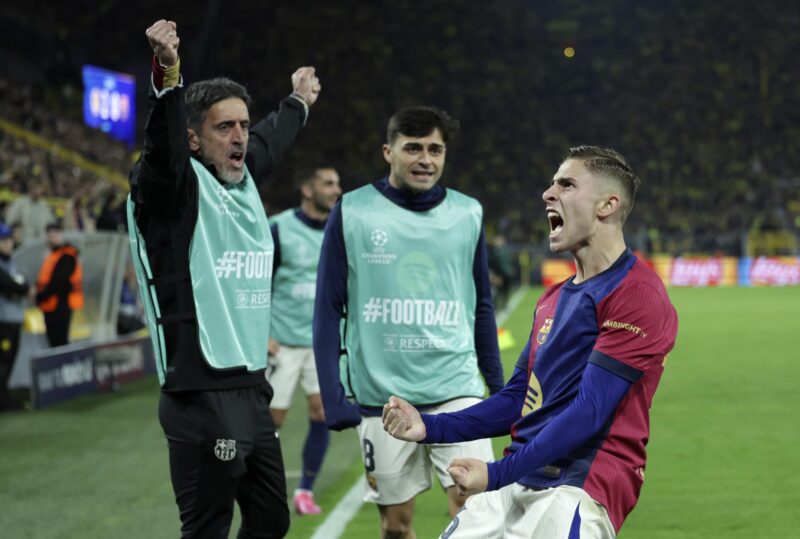 Cambios en la Champions League 25-26: lo que debes saber El jugador del Barcelona Fermin López celebra el 2-1 durante el partido de vuelta de los cuartos de final de la UEFA Champions League entre el Borussia Dortmund y el FC Barcelona, en Dortmund, Alemania. EFE/EPA/CHRISTOPHER NEUNDORF