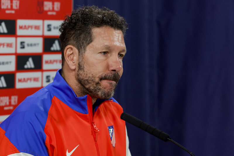 LaLiga: Partidos, marcadores y horarios de la Jornada 31 Simeone, en la rueda de prensa. EFE/ Zipi