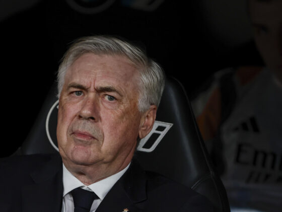 - El entrenador del Real Madrid, Carlo Ancelotti, en el estadio Santiago Bernabéu en Madrid. EFE/Sergio Pérez