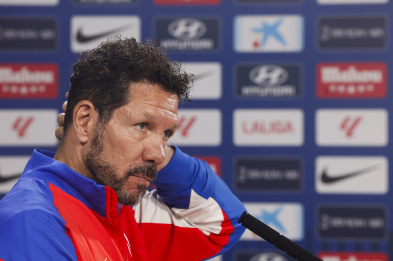 Simeone, en la rueda de prensa. EFE/ Javier Lizon