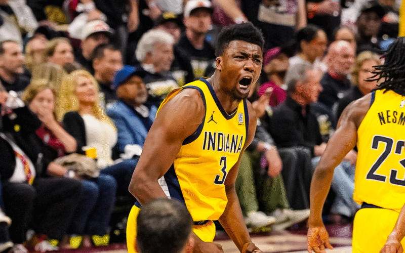 Victoria de Indiana Pacers ante Cleveland Cavaliers. / X: @@Pacers
