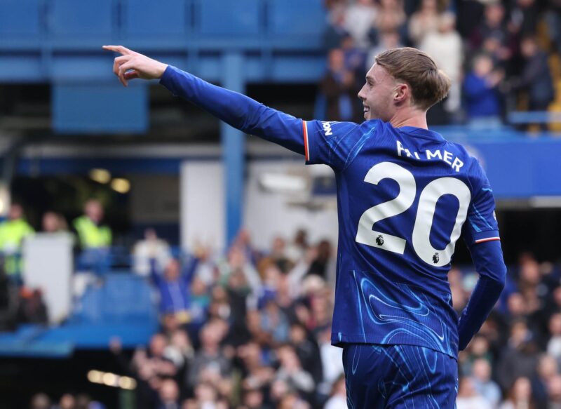 Cole Palmer, del Chelsea, tras el 3-1 al Liverpool. EFE/EPA/NEIL HALL.