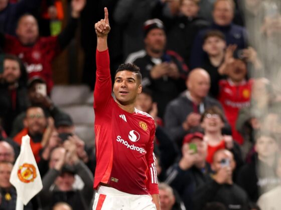 Casemiro celebra el segundo gol del Manchester United EFE/EPA/ADAM VAUGHAN