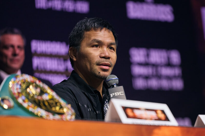 Pacquiao vs Barrios Los Angeles Press Conference. 07/19/2025. Ryan Hafey & Esther Lin/ Premier Boxing Champions
