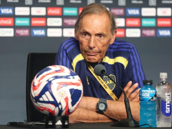 El director técnico de Boca Juniors, Miguel Ángel Russo, asiste a una rueda de prensa en Nashville (Estados Unidos). EFE/ Juan Ignacio Roncoroni