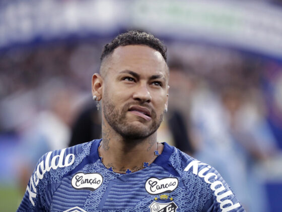 Neymar, jugador del Santos de Brasil