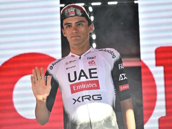 El mexicano Isaac del Toro (UAE Team Emirates - XRG). EFE/EPA/LUCA ZENNARO/Archivo
