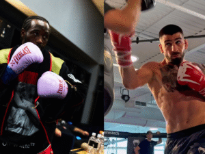 El estadounidense Terence Crawford y el español Illia Topuria.