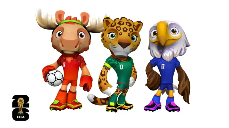 Mascotas del Mundial 2026: Maple, Zayu y Clutch. FIFA.