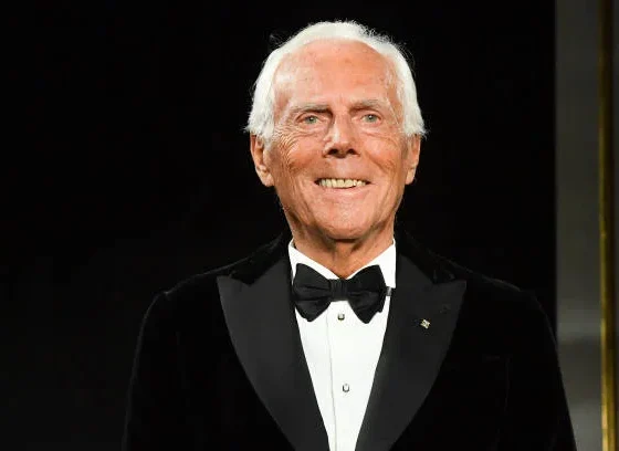 PARIS, FRANCE - JANUARY 22: Fashion designer Giorgio Armani acknowledges the audience during the Giorgio Armani Prive Spring Summer 2019 show as part of Paris Fashion Week on January 22, 2019 in Paris, France. (Photo by Stephane Cardinale - Corbis/Corbis via Getty Images)