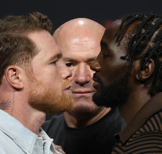 Terence Crawford y Canelo Álvarez previo a su combate