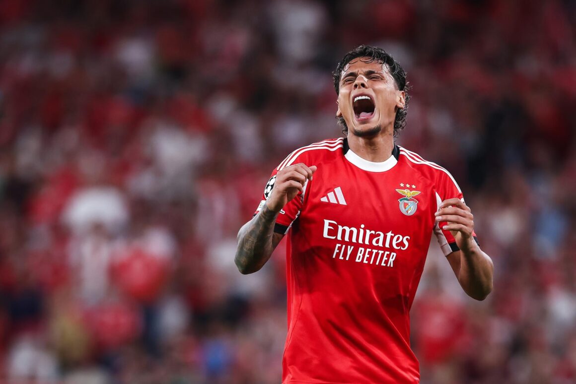 El jugador del Benfica Richard Rios durante el primer partido de la fase de Liga de la Champions League que han jugado Benfica y Qarabag en Lisboa, Portugal. EFE/EPA/RODRIGO ANTUNES