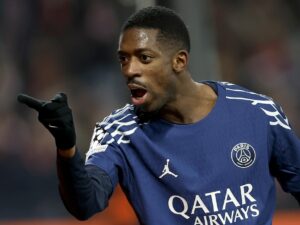 Fotografía de Yoan Valat, en la que puede verse en una imagen de archivo del 11 de febrero de 2025 al futbolista del PSG Ousmane Dembélé of PSG. EFE