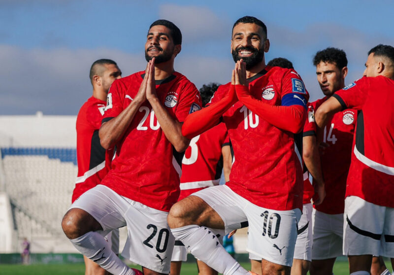 Mohamed Salah y la Selección de Egipto celebrando su clasificación al Mundial: / X: @EgyptNT_EN
