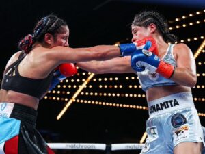 Amanda Serrano ante Erika Cruz en 2023. Foto de archivo.