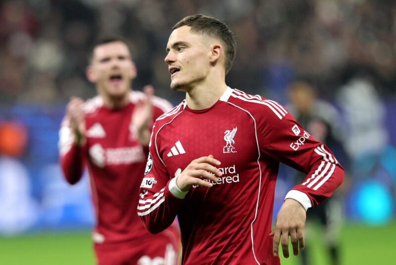 Florian Wirty durante el partido de la UEFA Champions League que han jugado SG Eintracht Frankfurt y Liverpool FC, en Frankfurt Main, Alemania. EFE/EPA/RONALD WITTEK