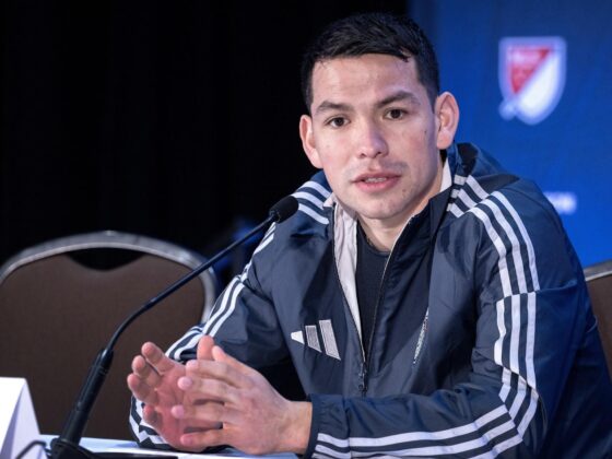 El jugador mexicano de San Diego, Hirving Lozano, durante una rueda de prensa el pasado 9 de enero. EFE/EPA/CRISTOBAL HERRERA-ULASHKEVICH