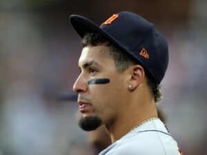 Fotografía de archivo del pelotero puertorriqueño de los Tigres de Detroit Javier Báez, quien ha anunciado un proyecto para ayudar a persona con espina bífida. EFE/EPA/ADAM DAVIS