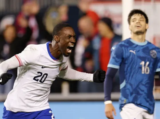 Folarin Balogun celebrando tras anotar el 2-1 de Estados Unidos ante Paraguay, Foto: Getty Images