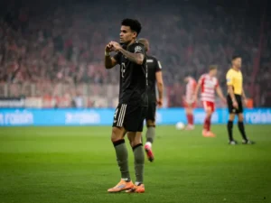 Luis Diaz celebrando su golazo ante el Union Berlin. Foto: Meidotiempo
