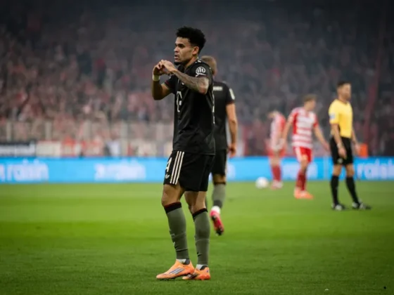 Luis Diaz celebrando su golazo ante el Union Berlin. Foto: Meidotiempo