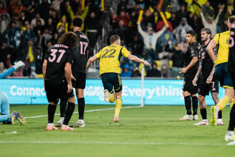 Josh Bauer de Nashville celebrando su gol ante Inter Miami. / X: @NashvilleSC